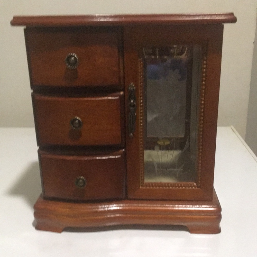 Wooden Jewelry Organizer with Drawers